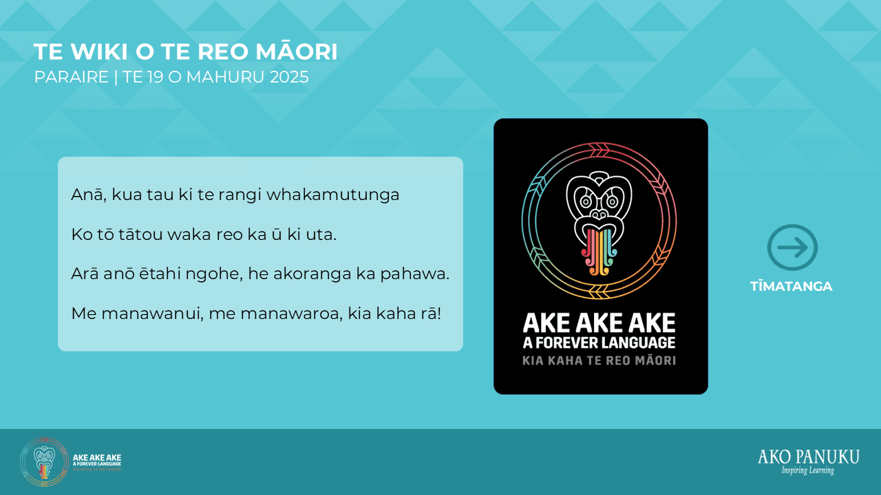 Te Wiki o te Reo Māori 2025 - Paraire | Tāruarua