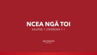 NCEA Level 1 - Ngā Toi (Overview + Paerewa 1.1)