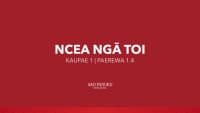 NCEA Level 1 - Ngā Toi (Paerewa 1.4)